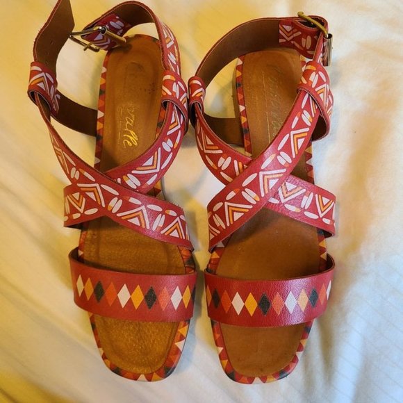 Spanish leather sandals, EU size 38, US size 7.5 - Picture 1 of 2